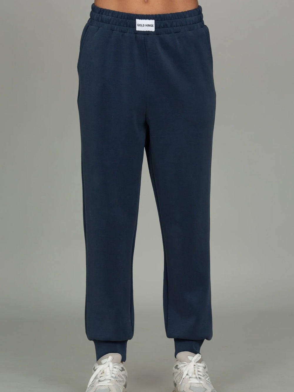 Gold Hinge Men's Navy Joggers with Rib Cuffs